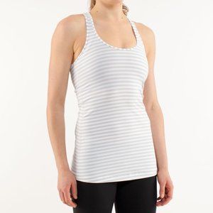 LULULEMON grey stripe cool racerback tank